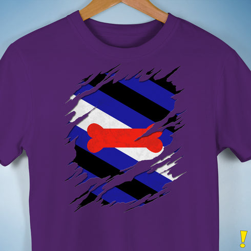 Puppy Pride Flag Ripped Reveal Premium Unisex T-Shirt